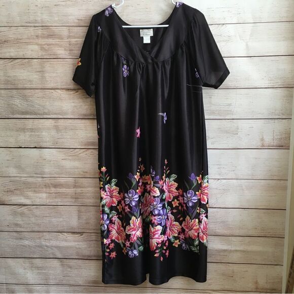 VINTAGE LATI‎ FASHION HOUSEDRESS PATIO DRESS MUMU LOUNGE - Picture 1 of 6